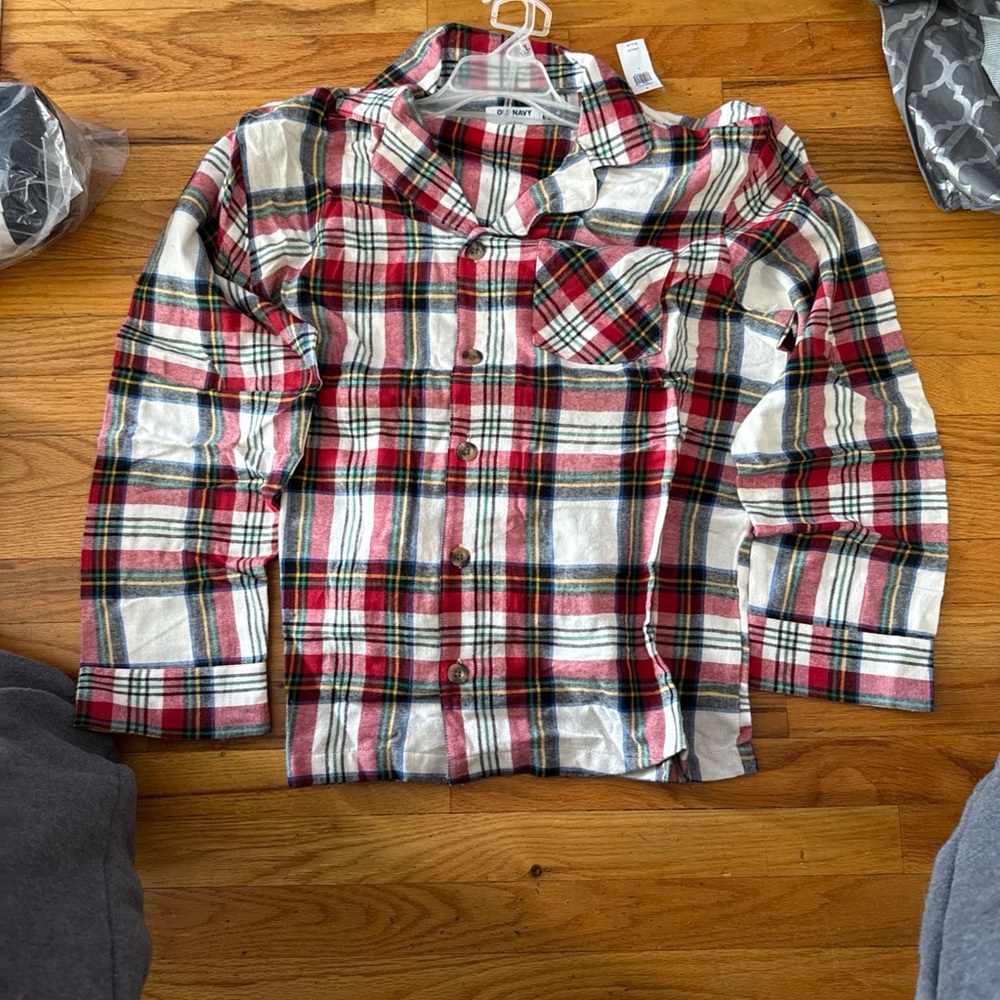 Red and White Button Down Shirt Classic Plaid